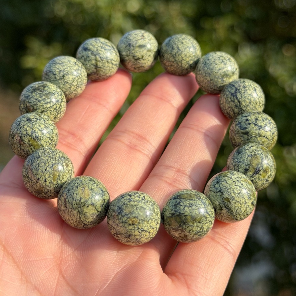 15mm stretchable medicine‎ king stone bracelet 1155
